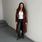 Vintage Suede Fur Trim Trench