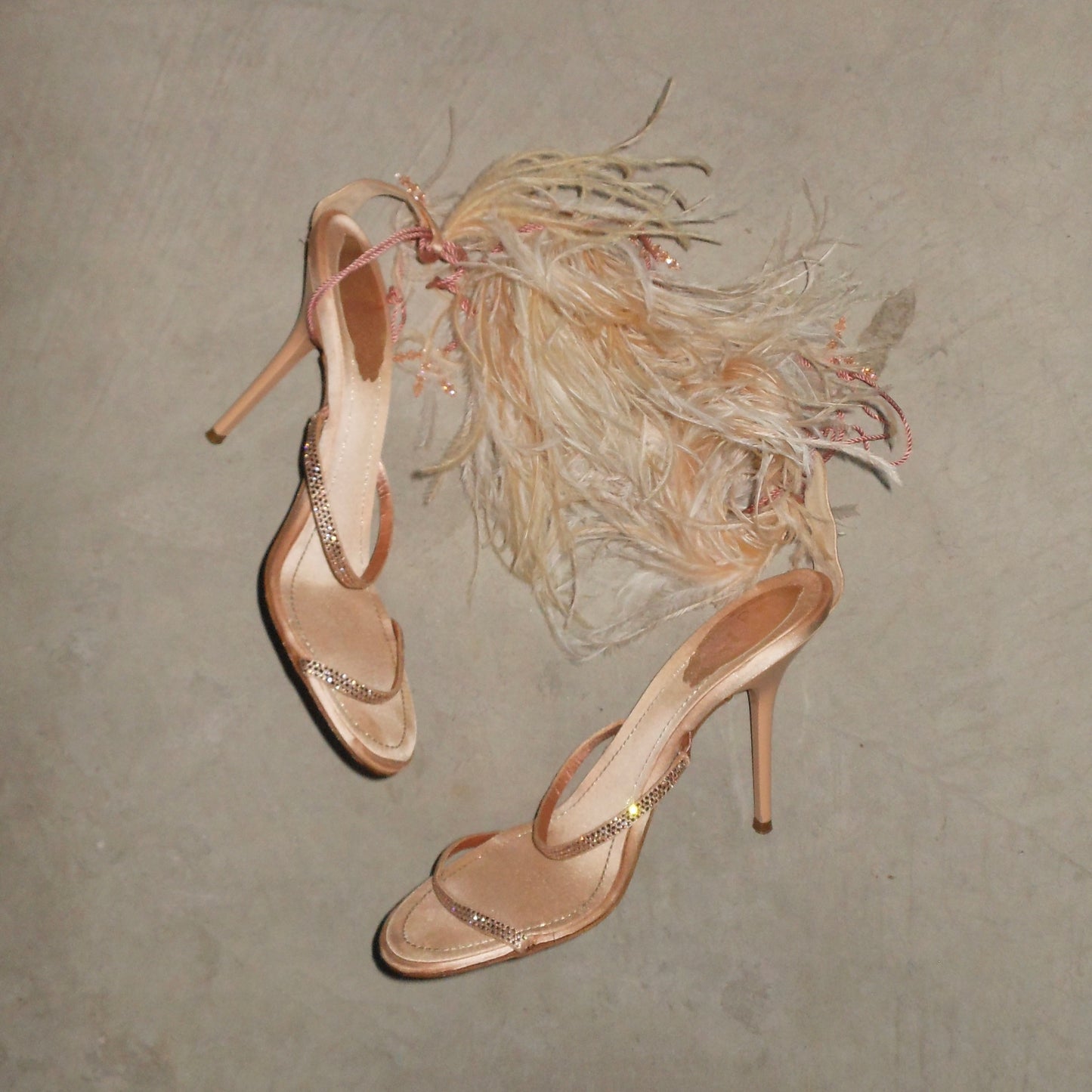 Rene Caovilla Feather Anklet Heels (37.5)