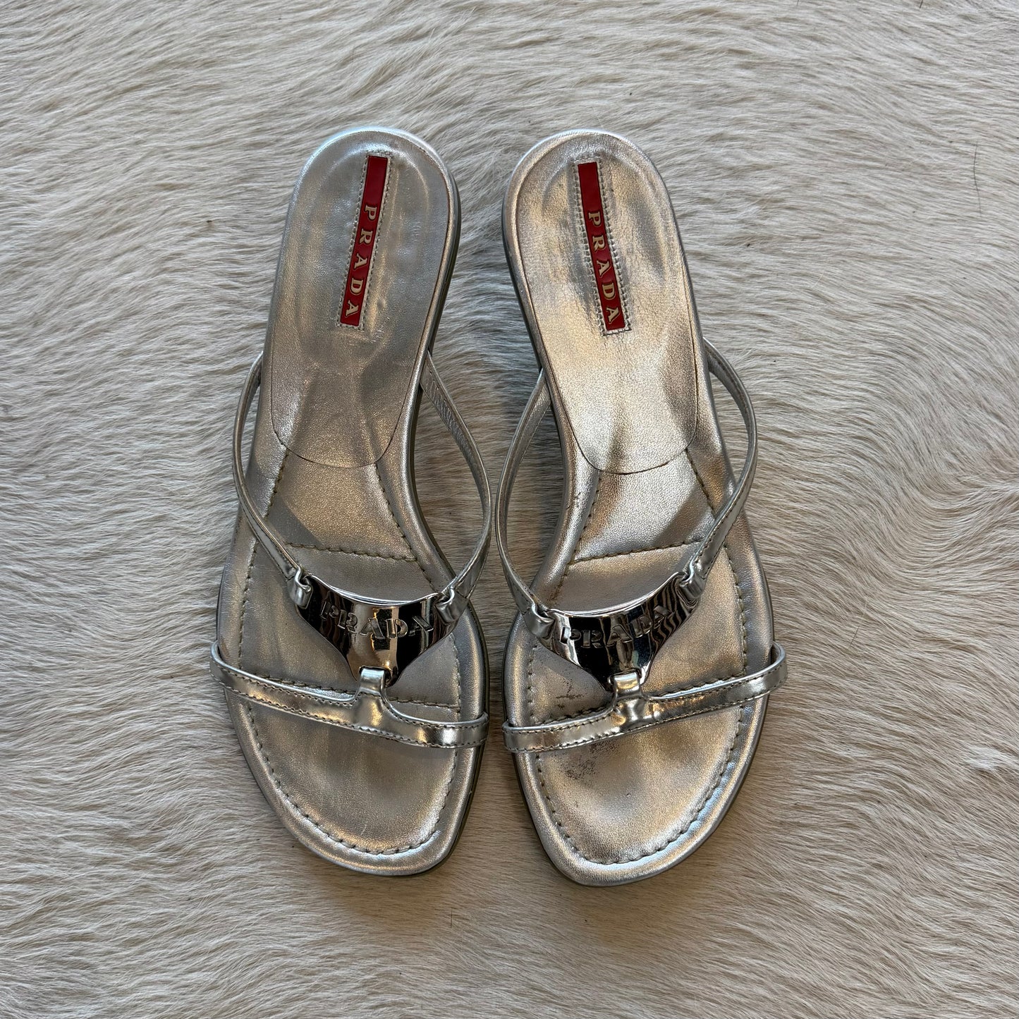 Prada Logo Plaque Heels (36-37)
