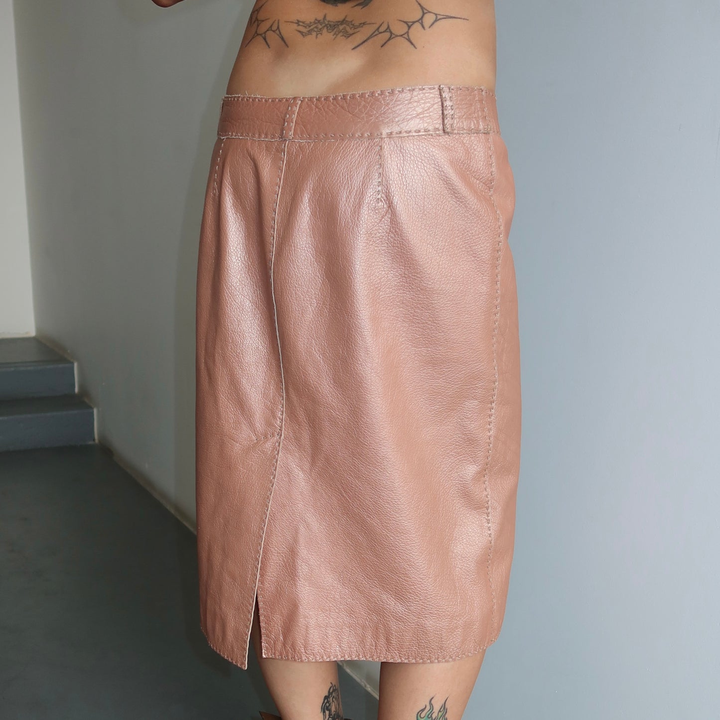 Fendi 2004 Selleria Pink Metallic Skirt