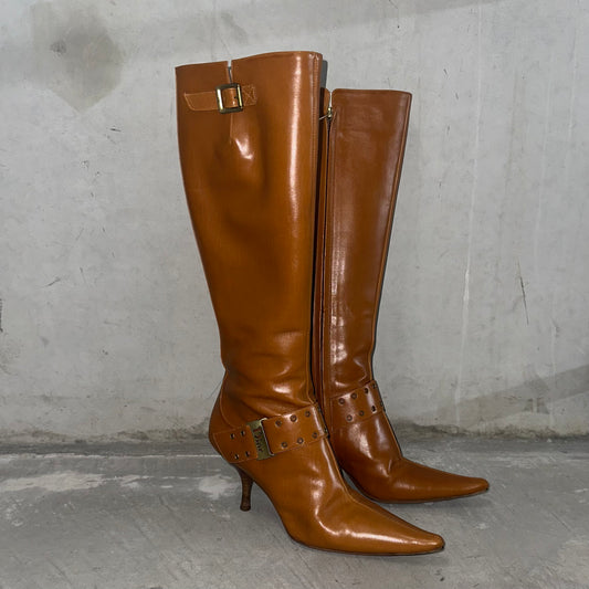 Dior by Galliano Cognac Leather Boots (37)