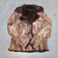 Vintage Brown Leather and Real Fur Jacket