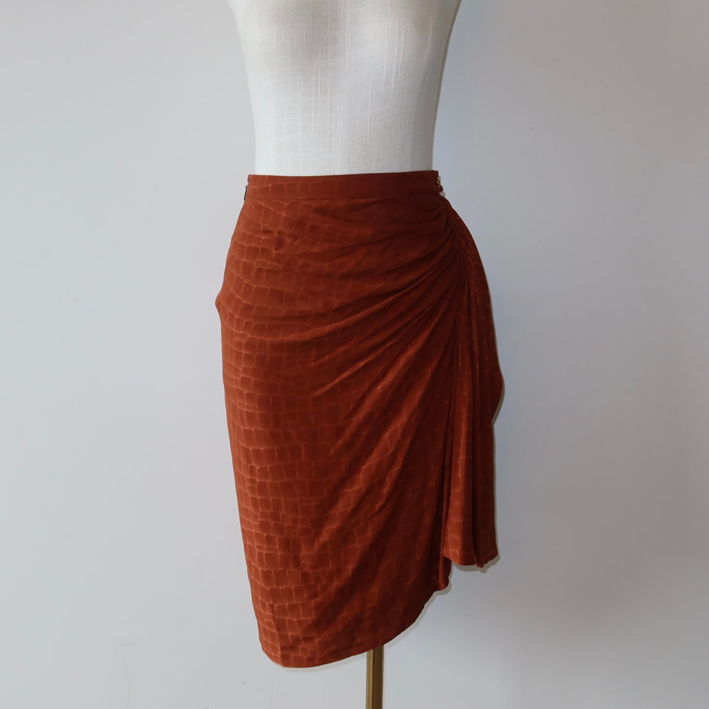 Gucci 2012 Burnt Orange Silk Skirt