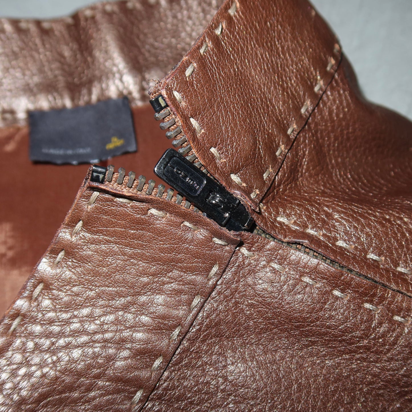 Fendi Metallic Leather Skirt