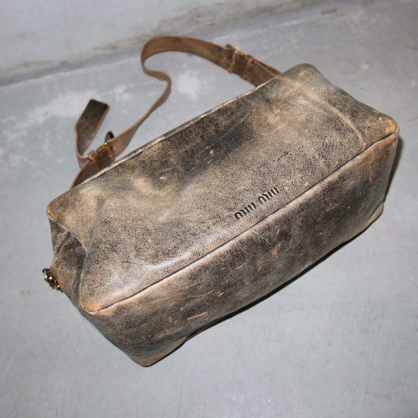 Miu Miu Distressed Leather Camera Bag
