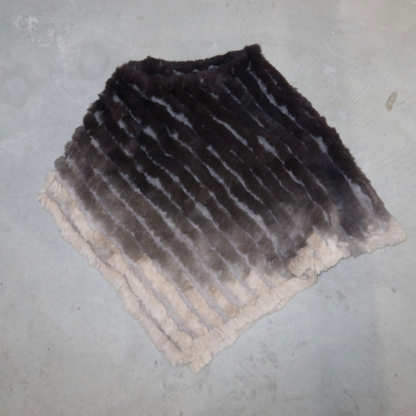 Vintage Real Fur Ombré Poncho