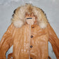 Vintage Fur Trim Leather Trench