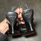 Prada Black Leather Sling-Backs with Plaque Detail (39.5)