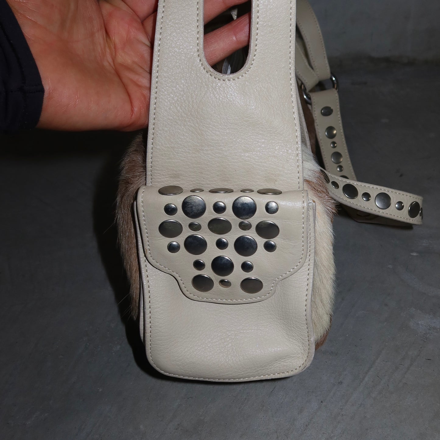 Sonia Rykiel Cowhide Domino Studded Bag