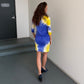 Blumarine SS2010 Silk Tie Dye Mini Dress