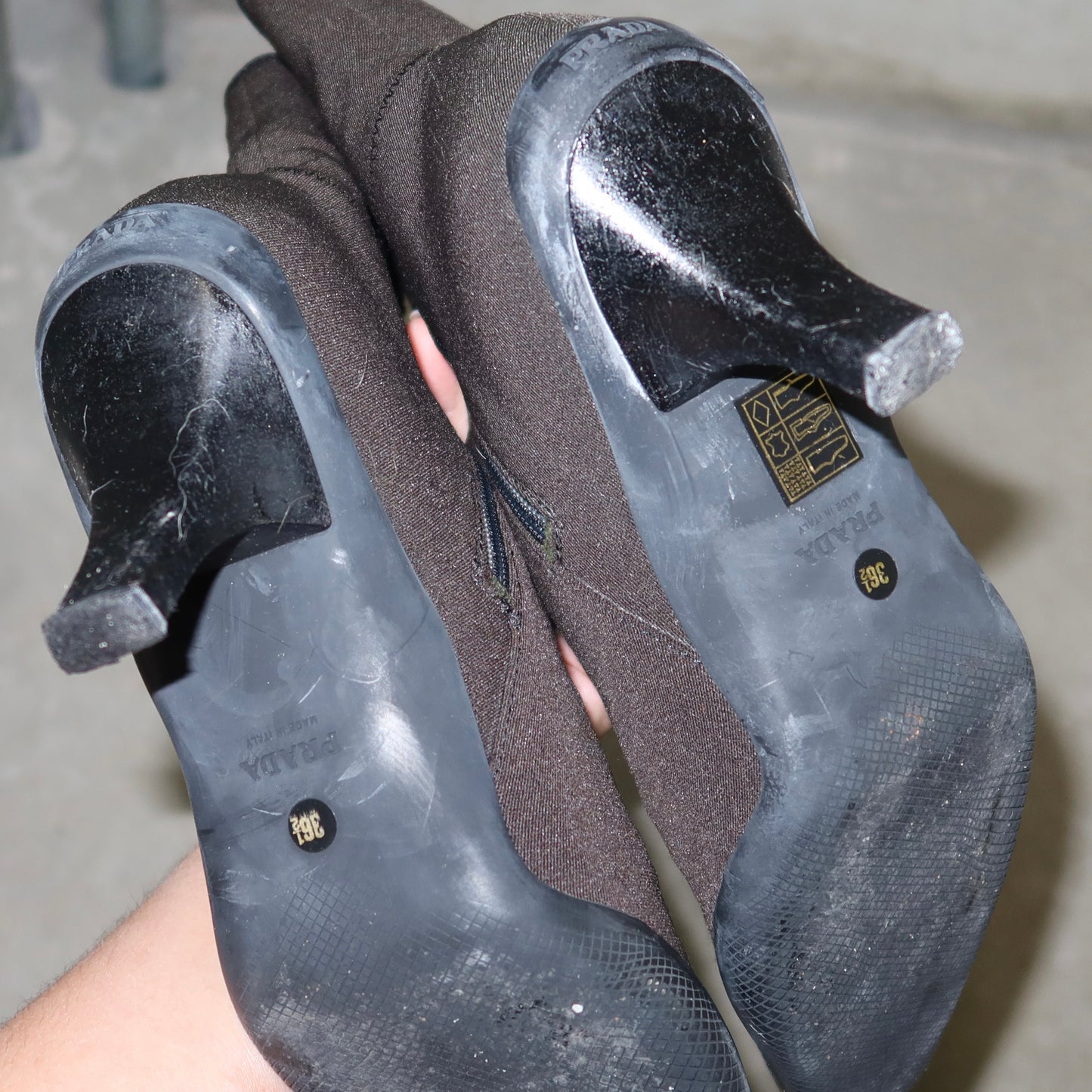 Prada Sport Brown Neoprene Boots (36)