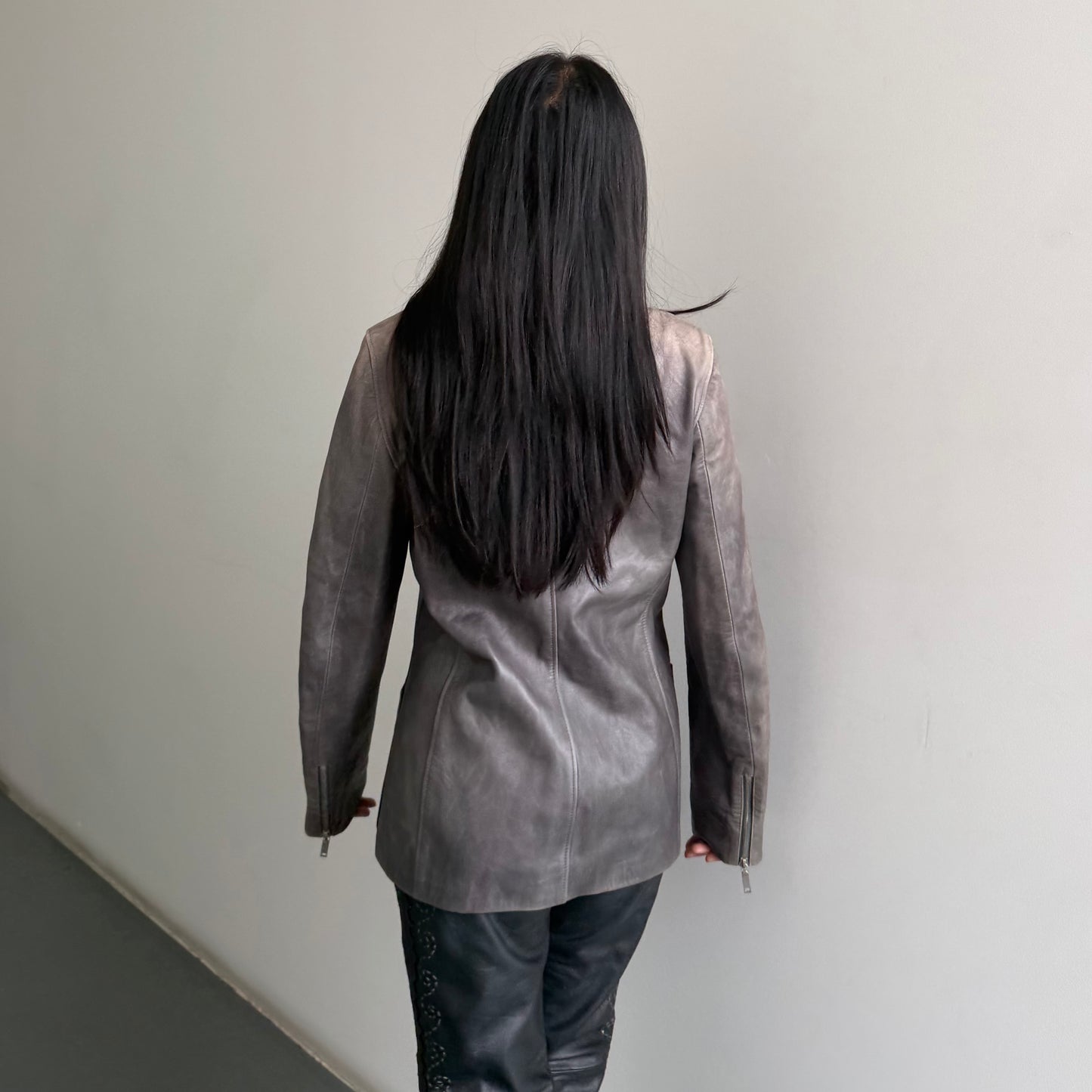 Celine Grey Leather Jacket