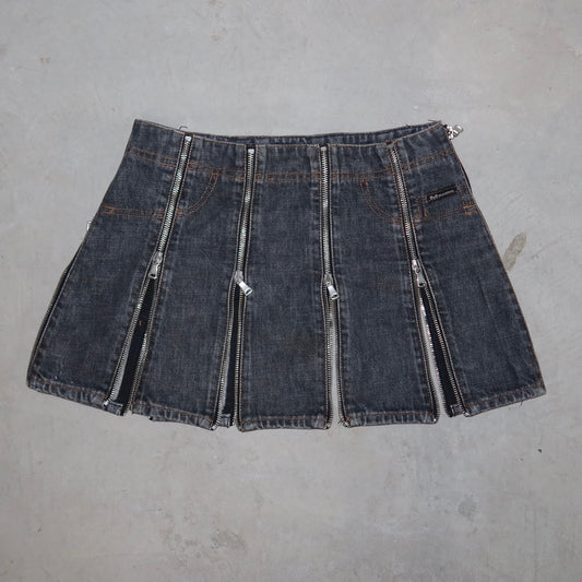 D&G 2004 Zips Denim Mini Skirt