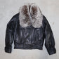 Vintage Leather and Fox Fur Bomber