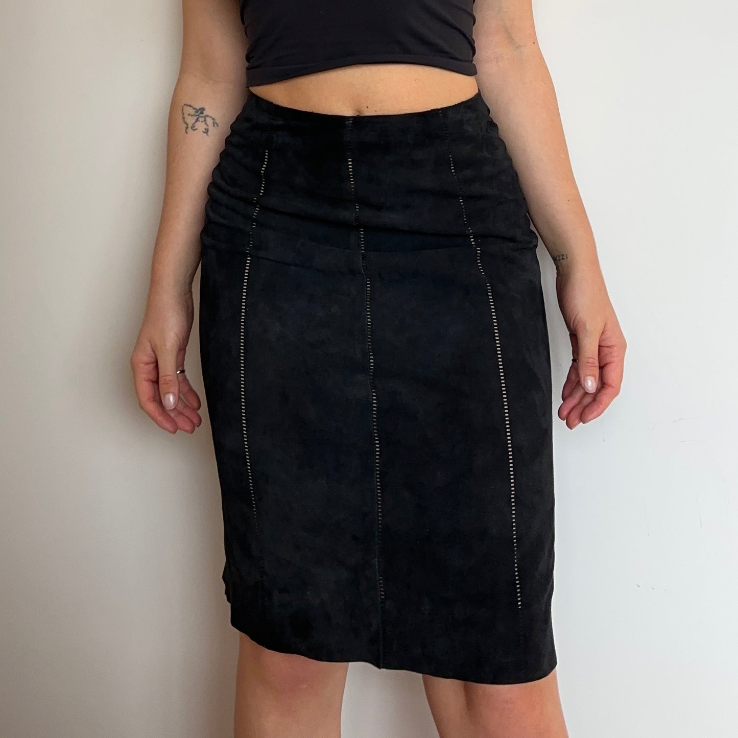 Gucci Navy Suede Skirt