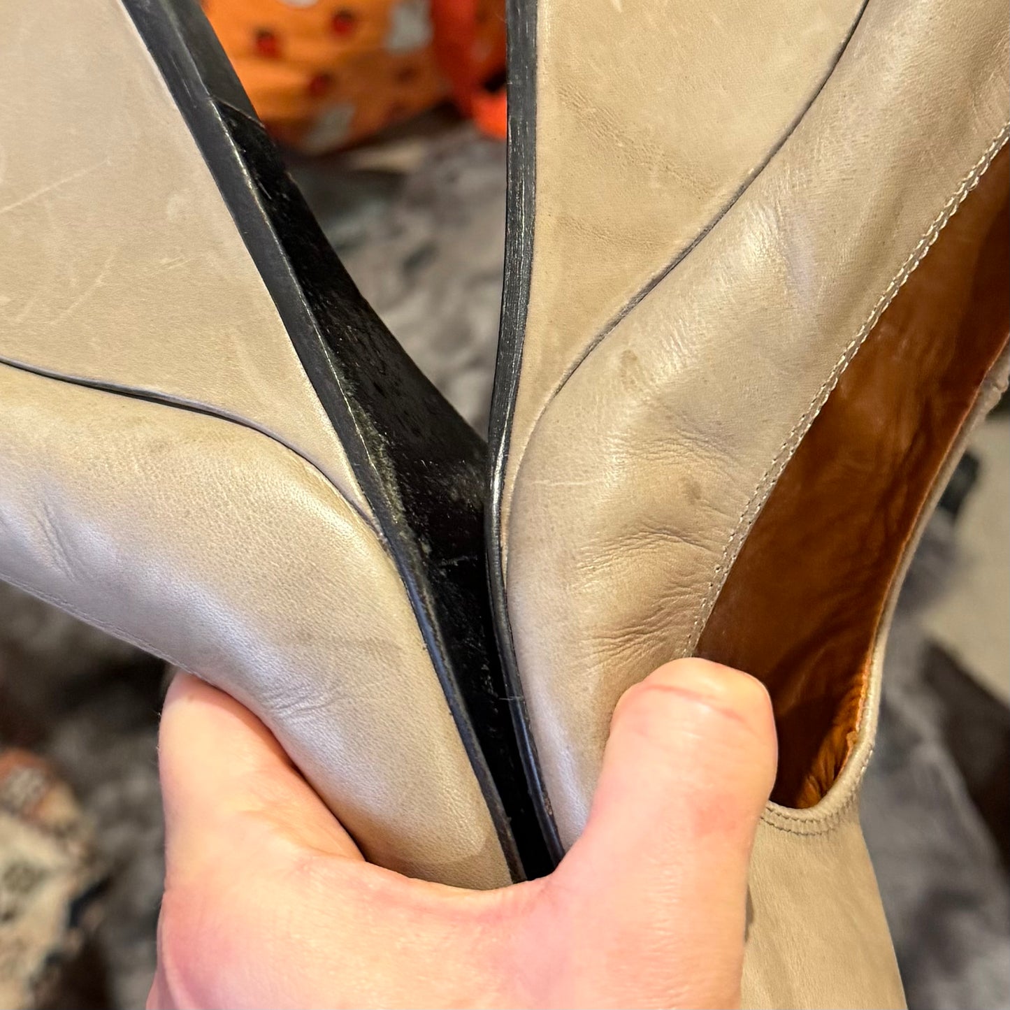 Lanvin Beige Leather Wedges (40)