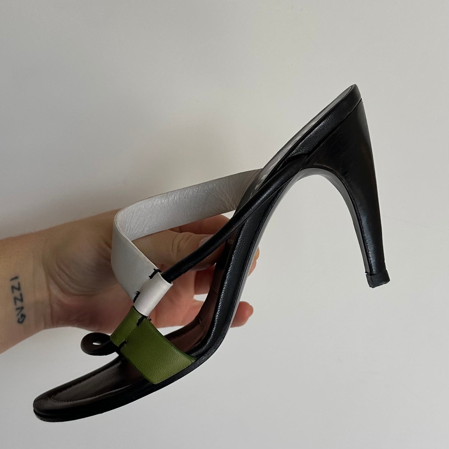 Prada White and Green Heels