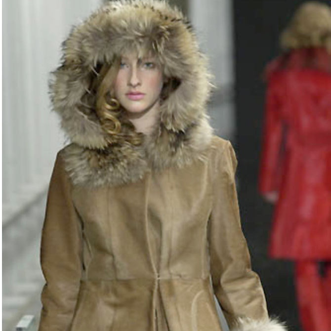 Trussardi AW2000 Cowhide and Fox Fur Coat