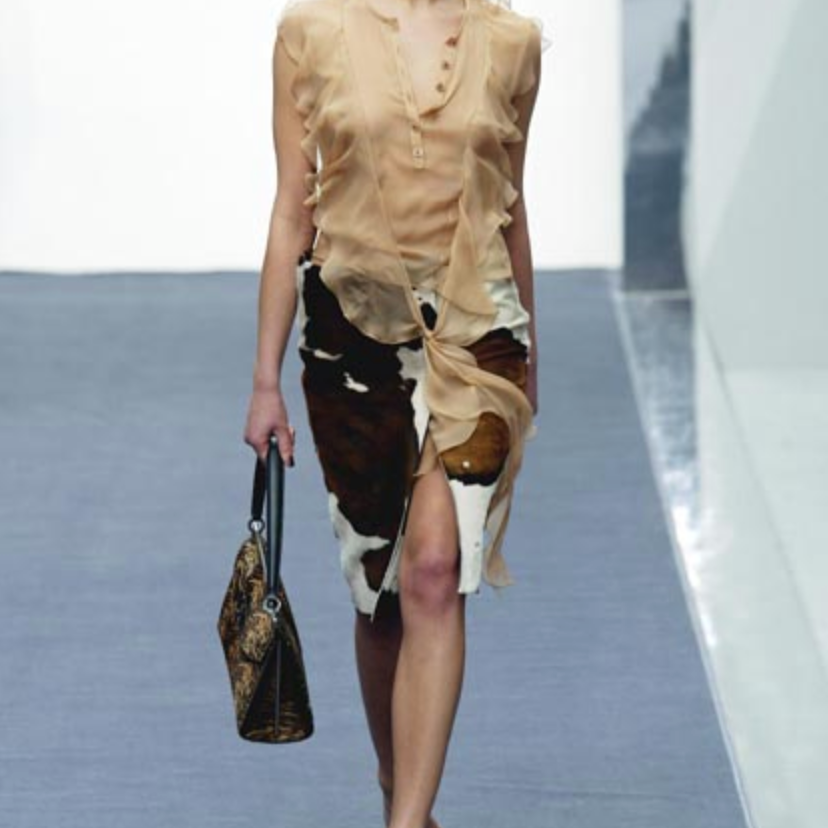Salvatore Ferragamo AW2004 Cowhide Skirt