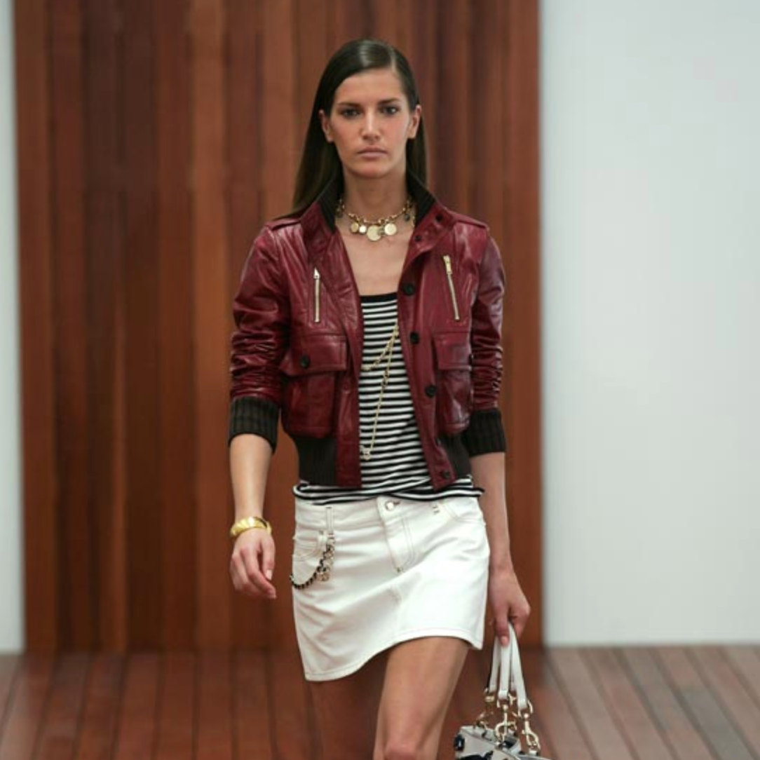 Gucci Cruise 2006 White Denim Mini Skirt