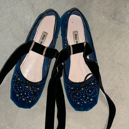 Miu Miu Velvet Ballet Flats (36)
