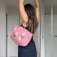 Fendi Rare Floral Knit and Cowhide Tote