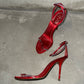 Rene Caovilla Red Satin Bow Heels (37.5)