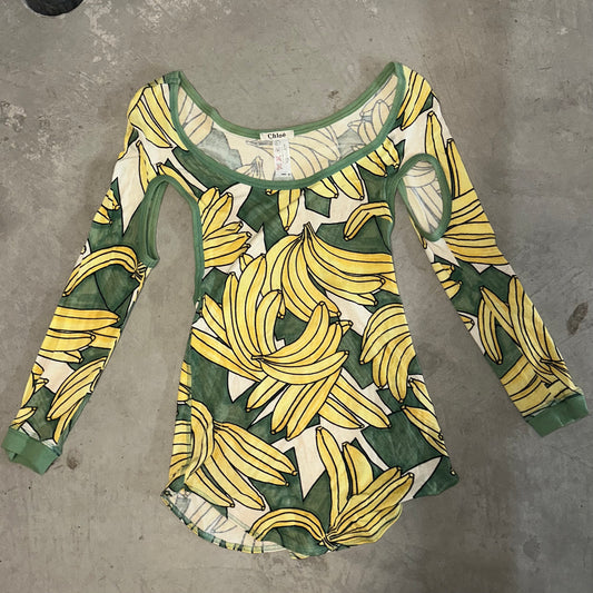 Chloe Rare SS2004 Banana Cut Out Long Sleeve