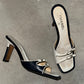 Chanel Black & White Buckle Heels (40)