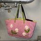 Fendi Rare Floral Knit and Cowhide Tote