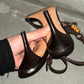Gucci Brown Suede Bamboo Heels (37.5)