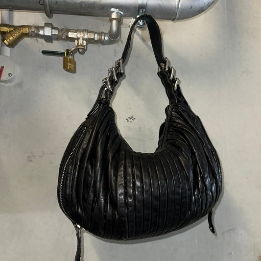 Miu Miu Rare Large Leather Buckle Crescent Bag