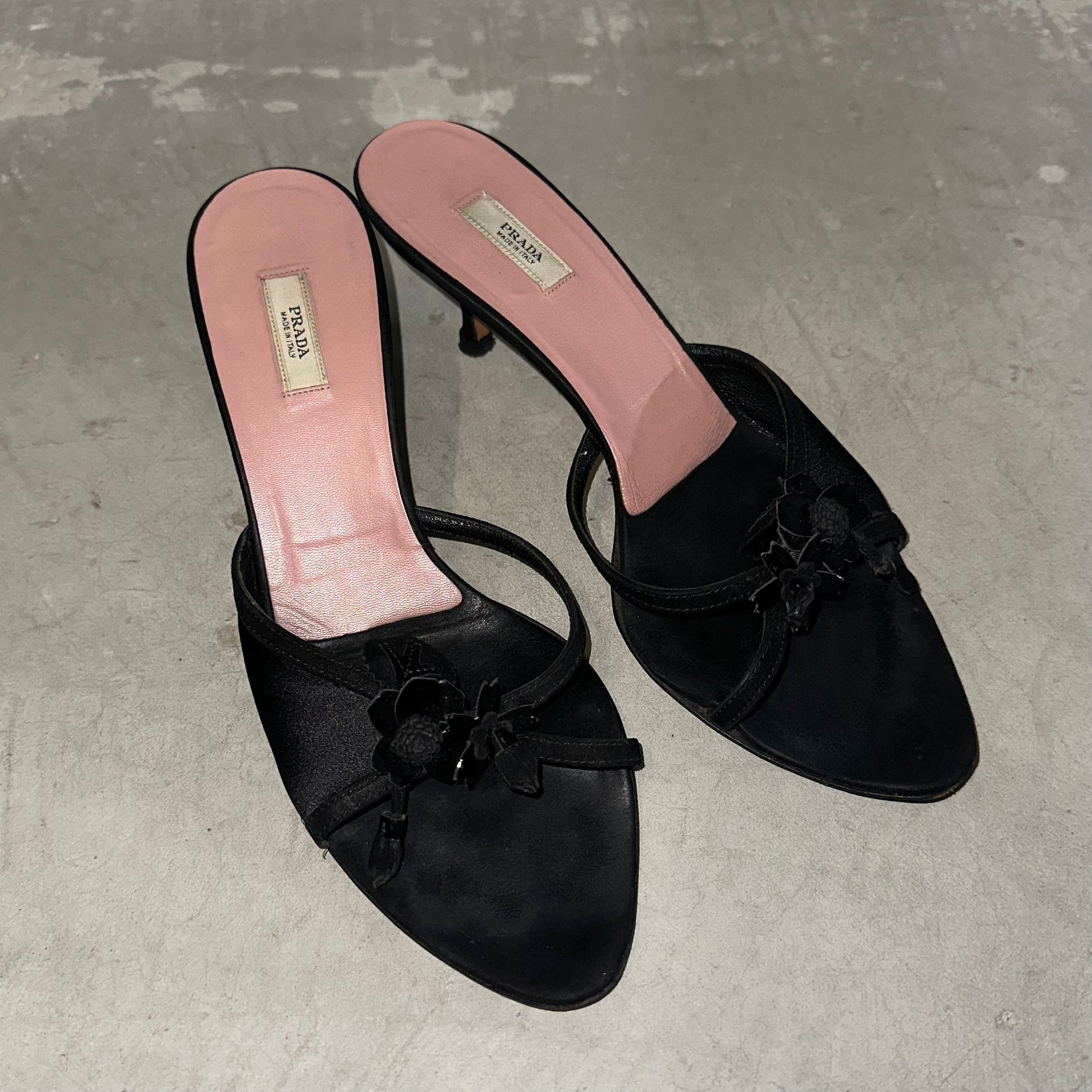 Prada top satin heels