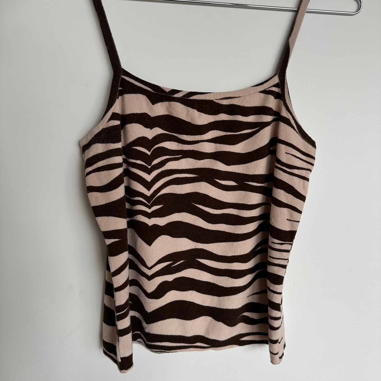 Blumarine SS2000 Brown Zebra Knit Tank