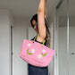 Fendi Rare Floral Knit and Cowhide Tote