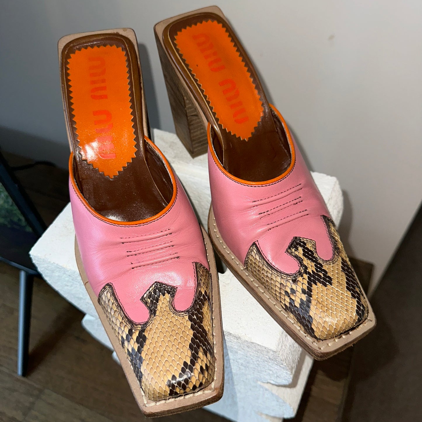 Rare Miu Miu SS1999 Western Cowboy Mules (36.5)