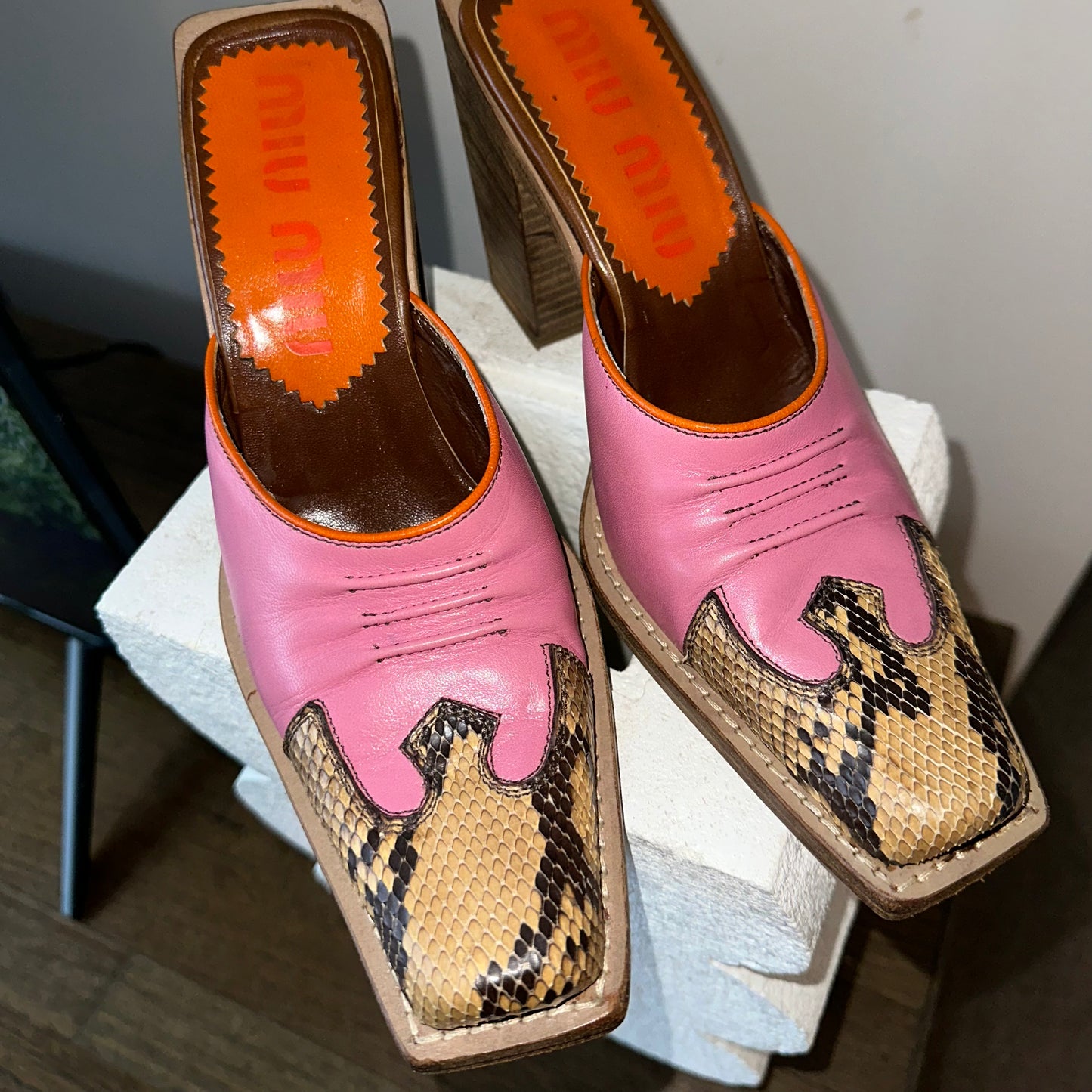 Rare Miu Miu SS1999 Western Cowboy Mules (36.5)